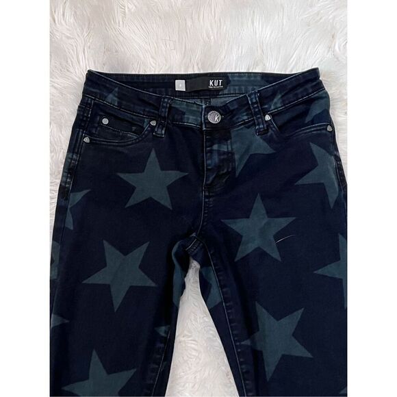 KUT From The Kloth Mia Toothpick Skinny Jeans With Stars Size 0 - Picture 2 of 4